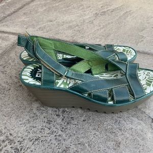 FLY London Green Wedges Size 40
